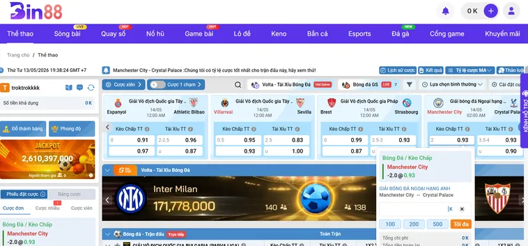 Thể Thao K-Sports Tại Bin88 Sân Chơi Cá Cược Đẳng Cấp Với Hàng Ngàn Tỷ Lệ Kèo