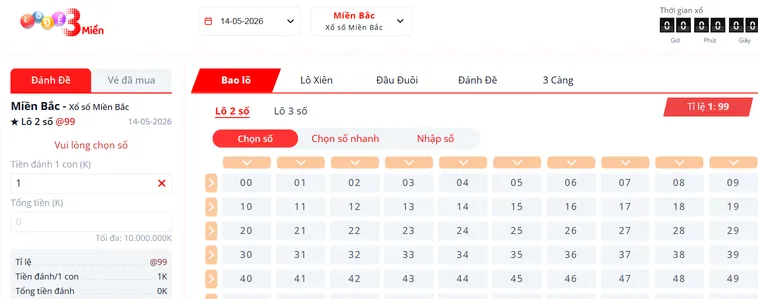 Lô Đề 3 Miền Tại Bin88 Cơ Hội Săn Thưởng Lớn Với Tỷ Lệ Cao Nhất
