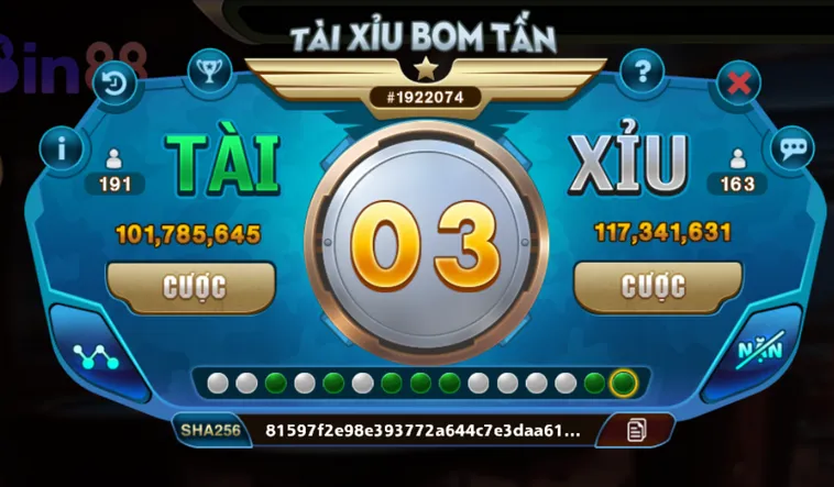 Tài Xỉu Bom Tấn Tại Bin88 Điểm Đến Giải Trí Đỉnh Cao Cho Cược Thủ Đam Mê