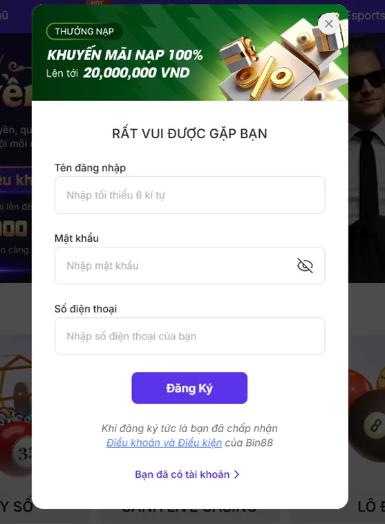 Hướng Dẫn Đăng Ký Bin88 Nhanh Chóng Nhận Ngay Ưu Đãi Khủng Cho Tân Thủ