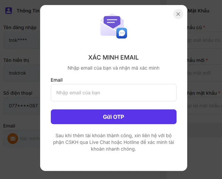 Xác Minh Email Để Bảo Vệ Tài Khoản Của Bạn Tại Bin88